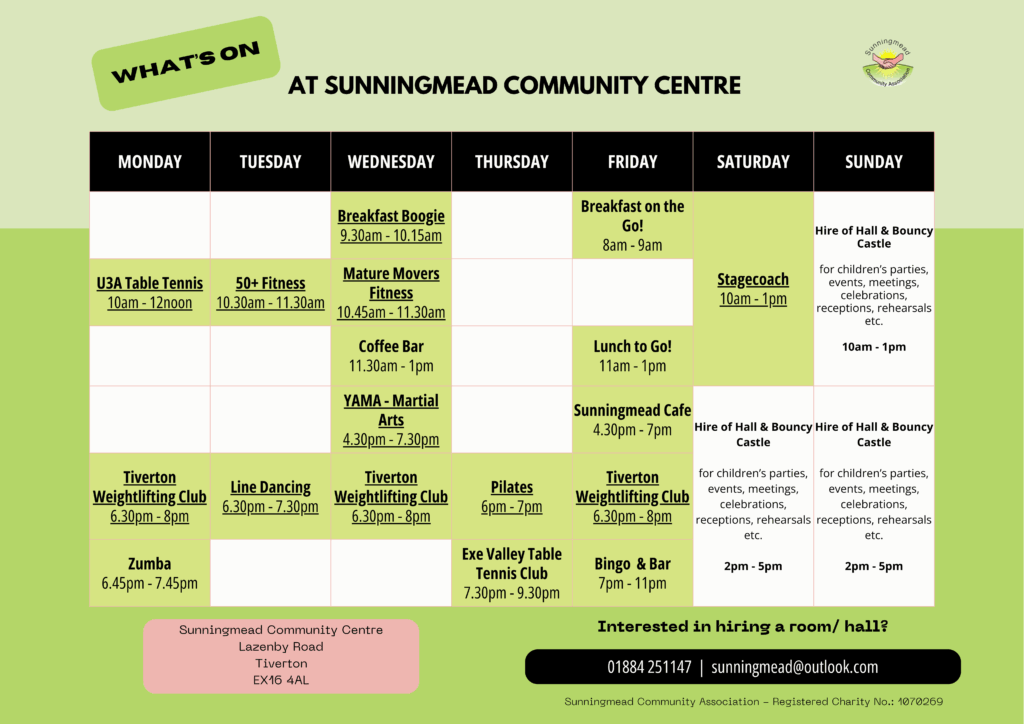 Regular Activities Jan 2026